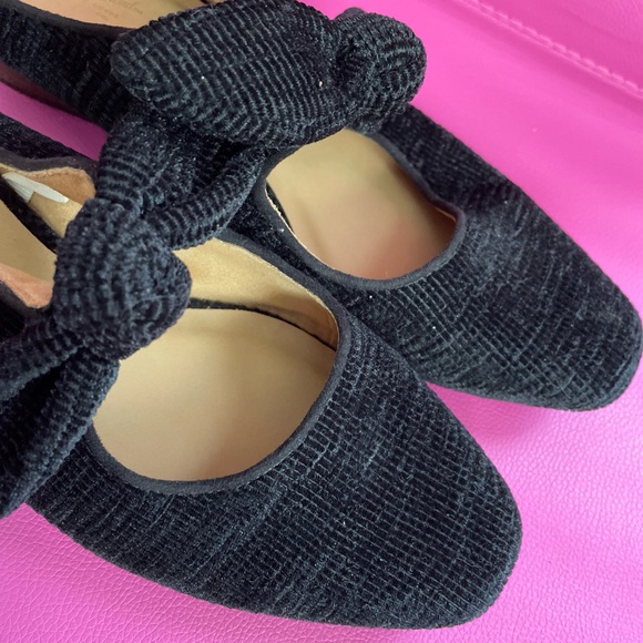 Universal Thread Angelica Bow Mules Size 8.5 Black Woven Texture Goth Fairycore - Picture 2 of 10